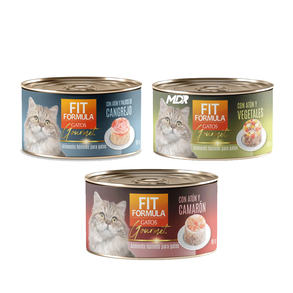fitformula ALIMENTO GATO FIT FORMULA LATA GOURMET SURTIDO GATO (CANCREJO-CAMARON-ATUN Y VEGETALES) - Imagen 1