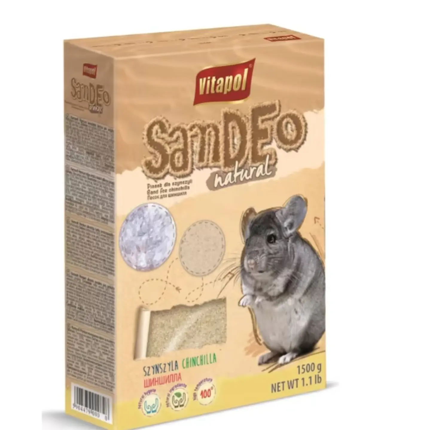 CHINCHILLA ARENA DE BAÑO PARA CHINCHILLA 1.5KG VITAPOL - Imagen 1