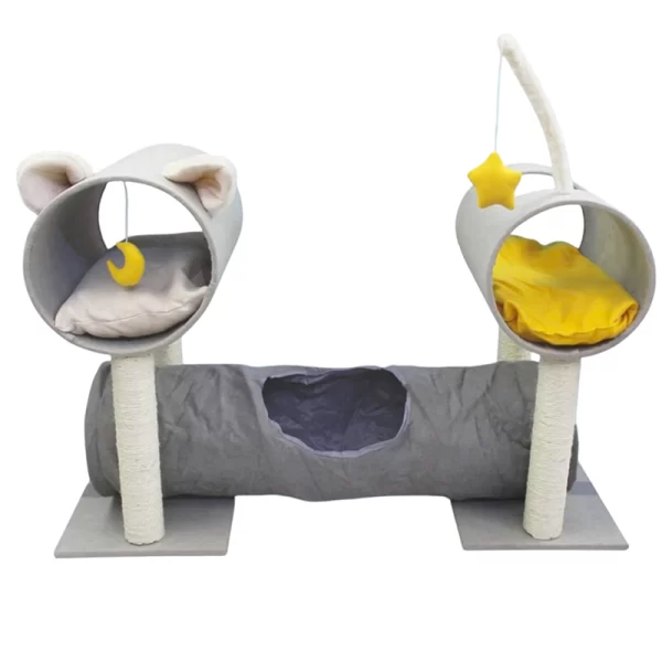 Rascador-Para-Gato-Doble-Descanso-con-Túnel-1-600x600 RASCADOR PARA GATO DOBLE DESCANSO CON TUNEL - Imagen 1